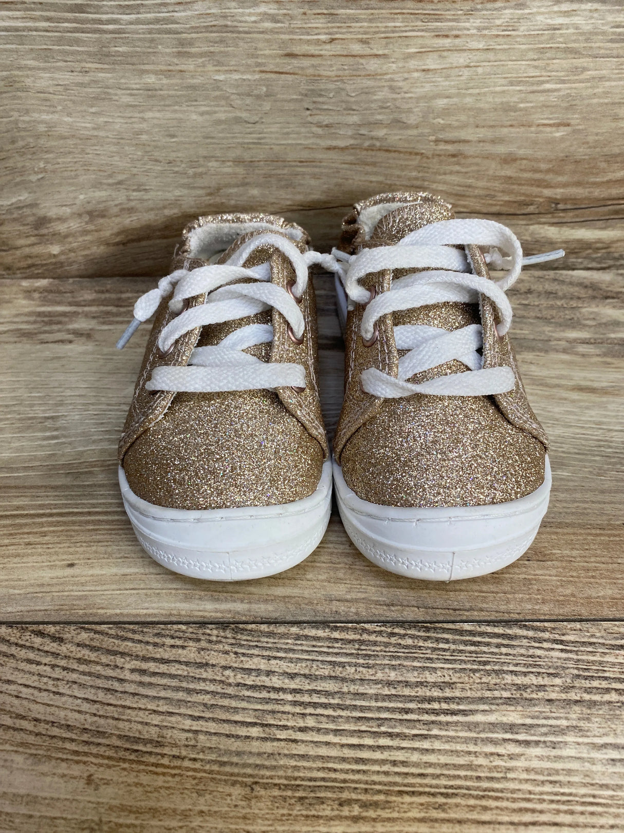 Wonder Nation Toddler Girls' Casual Bump Toe Shoes Gold Glitter Sz 9c