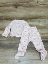 Just One You 2pc Kimono Shirt & Footed Pants Pink sz 3m