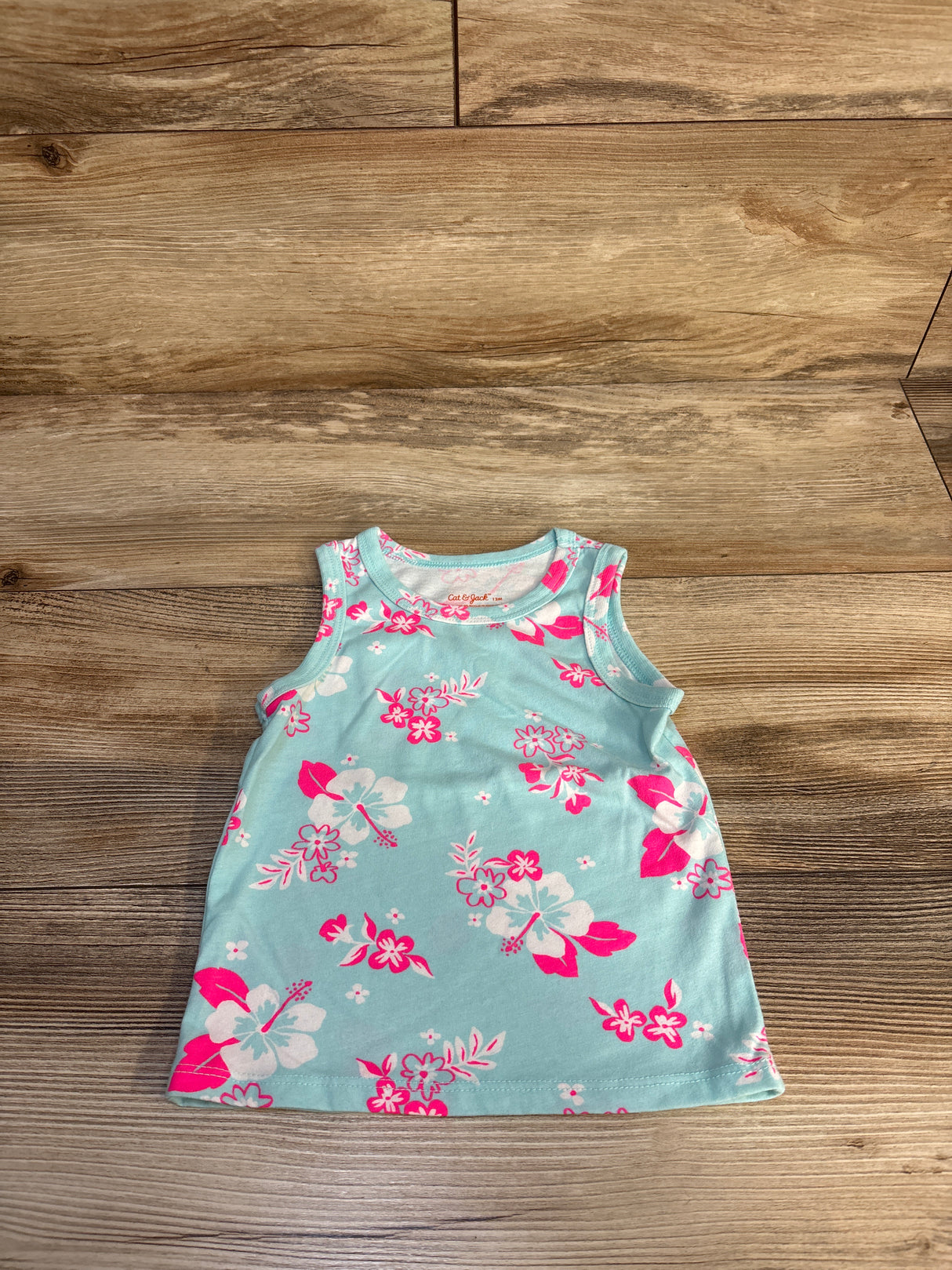 Cat & Jack Floral Tank Top Light Blue sz 12m