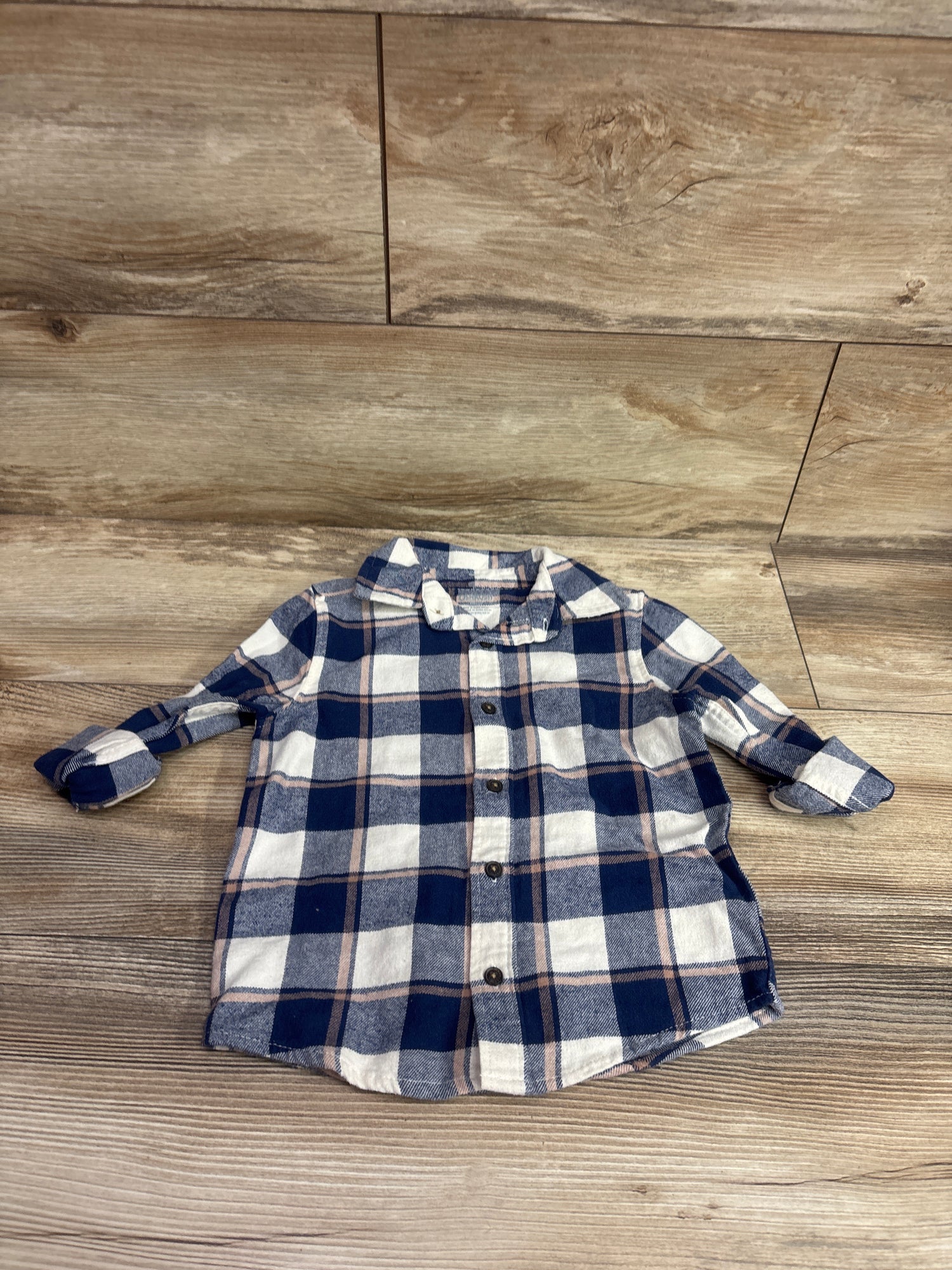OshKosh Button Up Flannel Blue sz 2T
