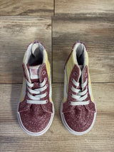 Vans Sk8-Hi Zip Sneakers Pink & Yellow Glitter sz 6c