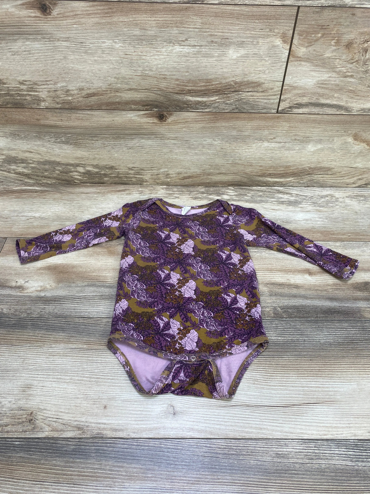 Kate Quinn Purple Floral Bamboo Bodysuit sz 18-24m