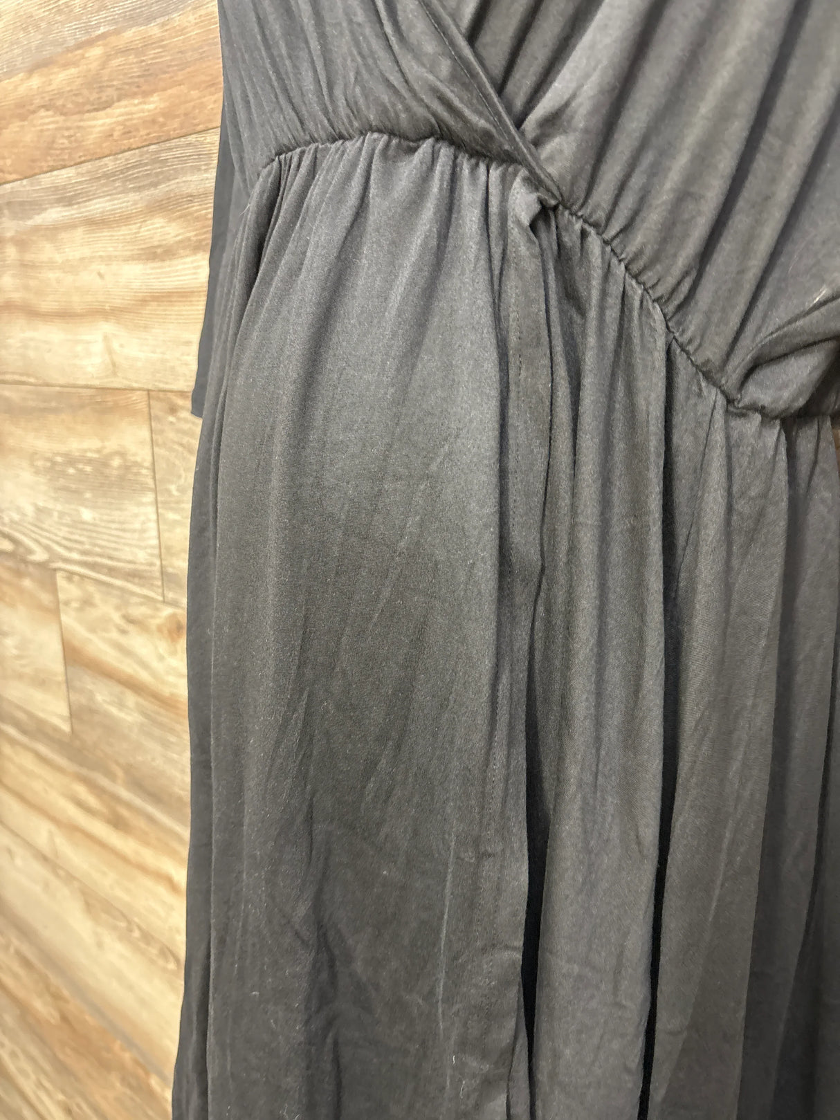 Ekouaer Maternity Dress Nursing Nightgown Black sz XXXL