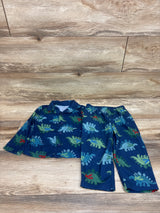 Just One You 2pc Coat Style Dino Pajama Set Blue sz 2T