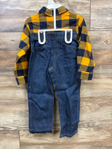 NEW Wrangler 2pc Long Sleeve Flannel & Jeans Yellow sz 3T
