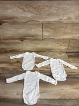 Carter's 3pk Long Sleeve Bodysuits White sz Preemie