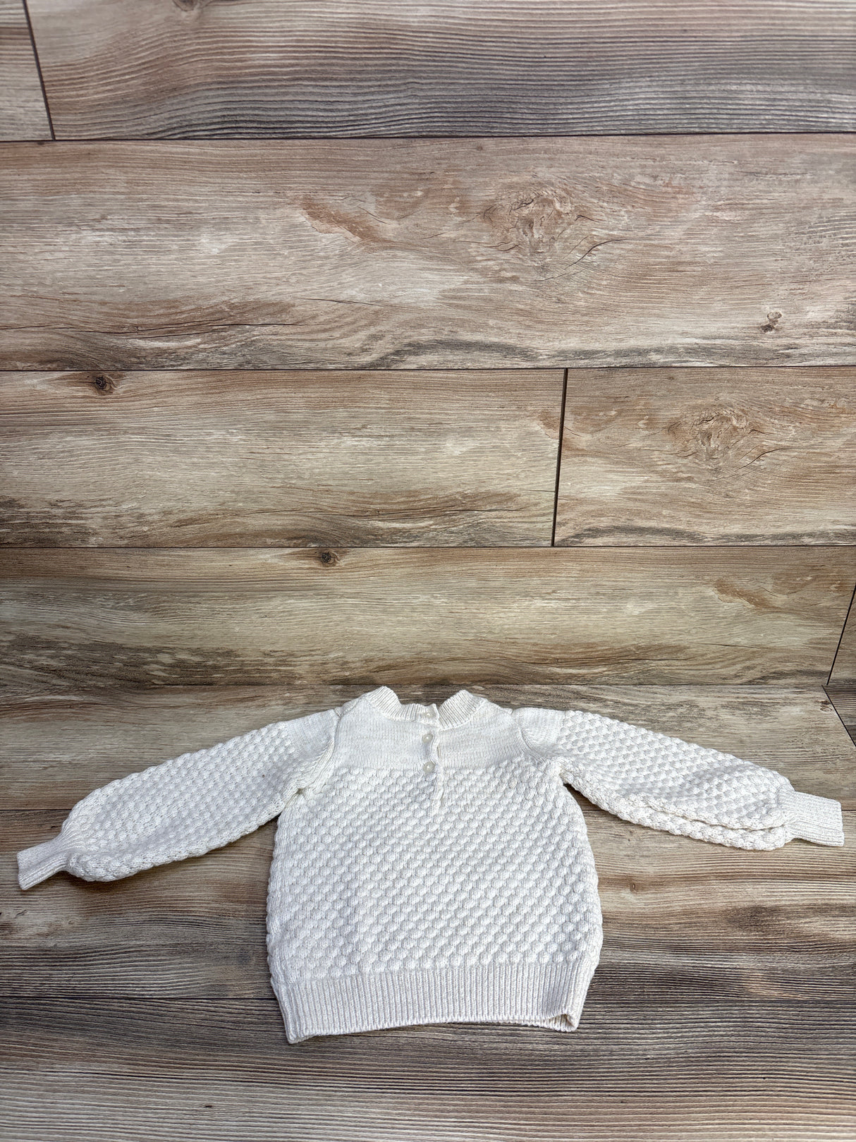 Janie & Jack Textured Bow Collar Sweater Cream sz 3T