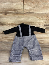 Hemarlsle Tweed Bow-Tie Coverall Black sz 3-6m