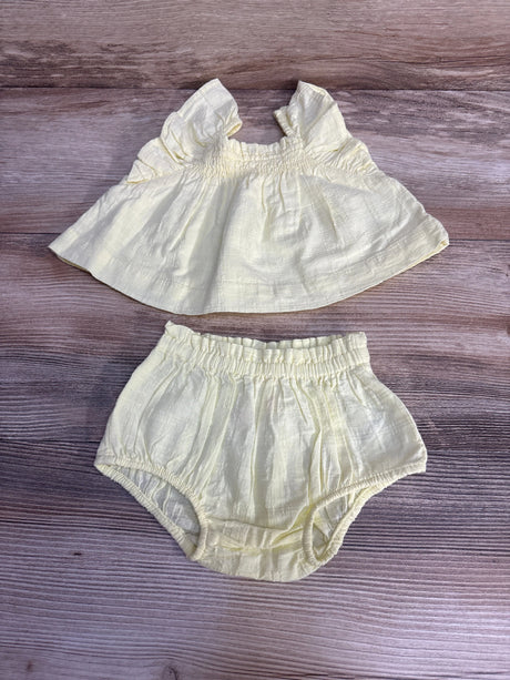 Cat & Jack 2pc Flutter Sleeve Top & Bottoms Yellow sz Newborn - Me n Mommy To Be