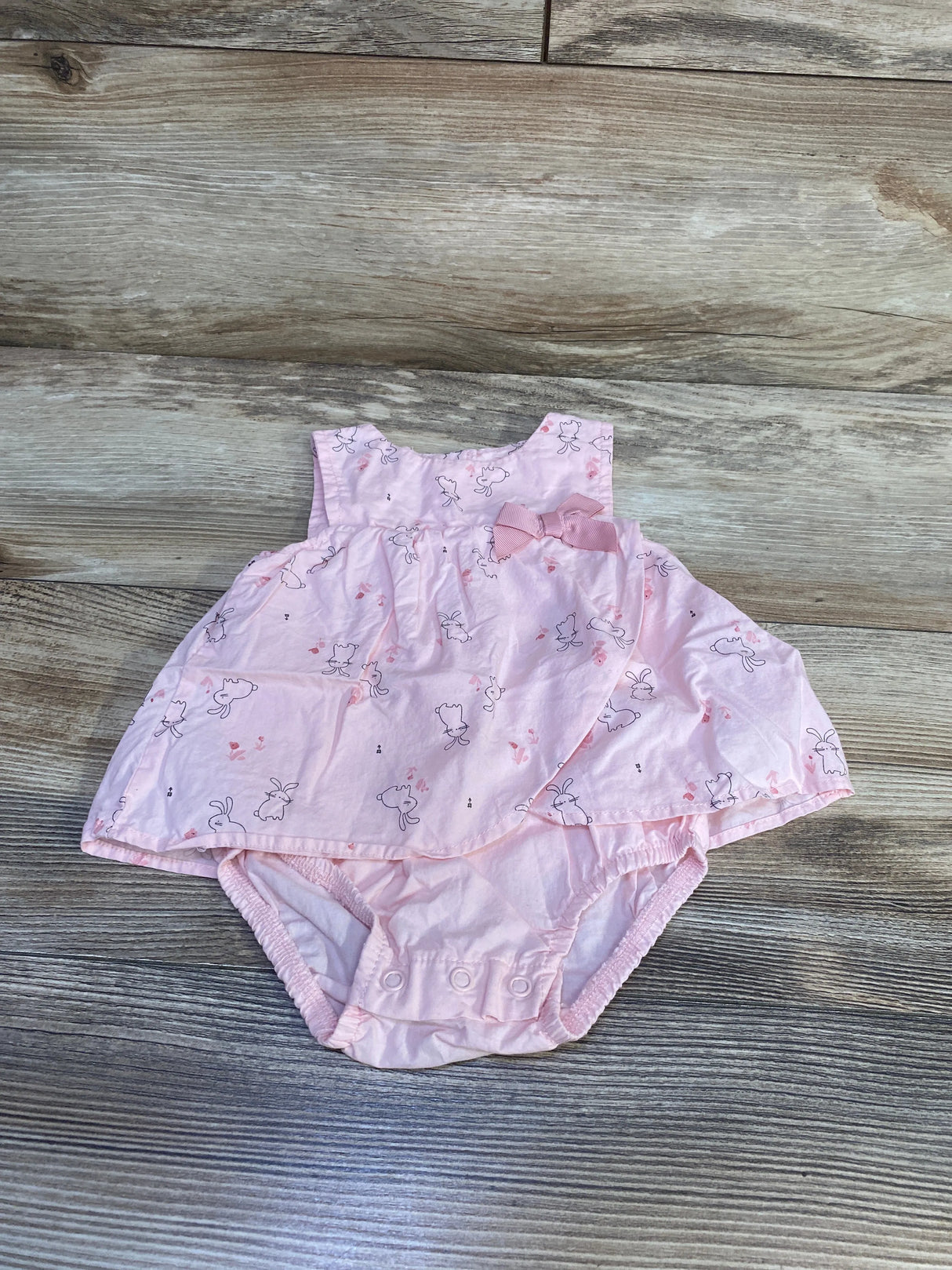 Just One You Bunny Print Bodysuit Dress Pink sz 3m