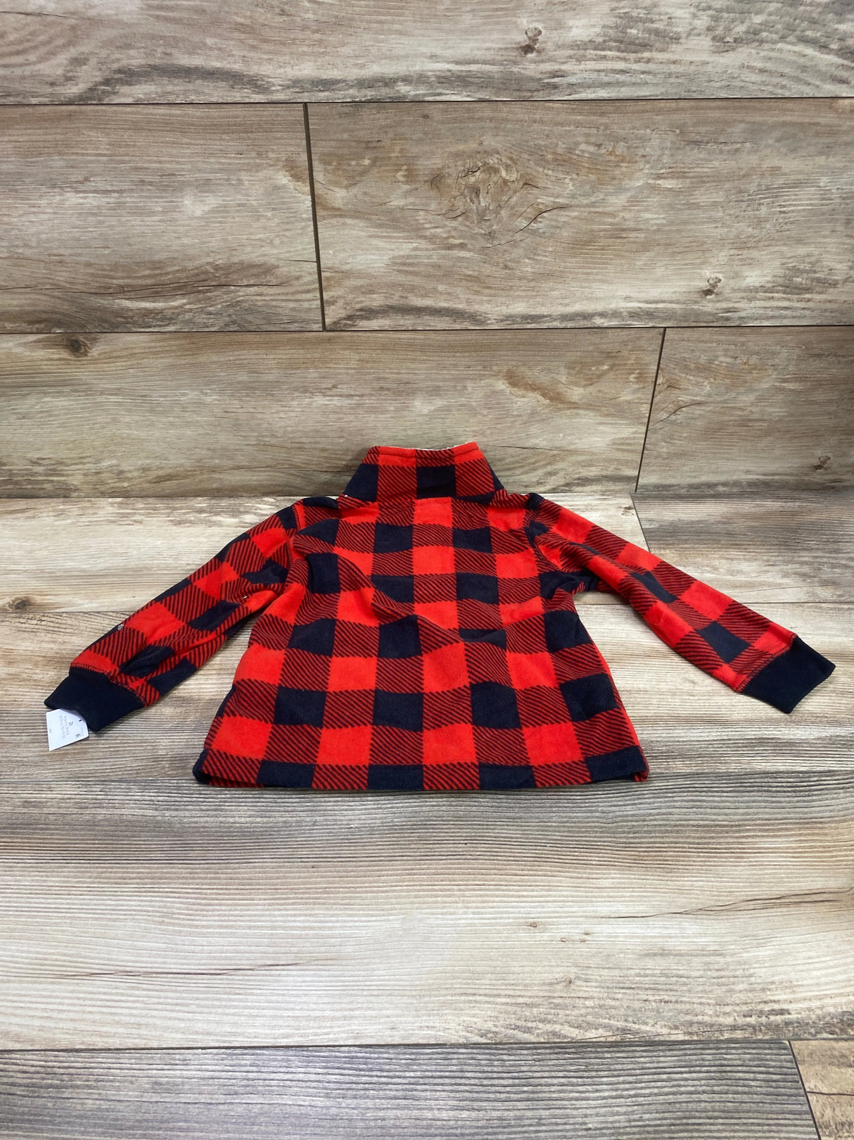 NEW Carter's Buffalo Check Fleece Pullover Red sz 2T