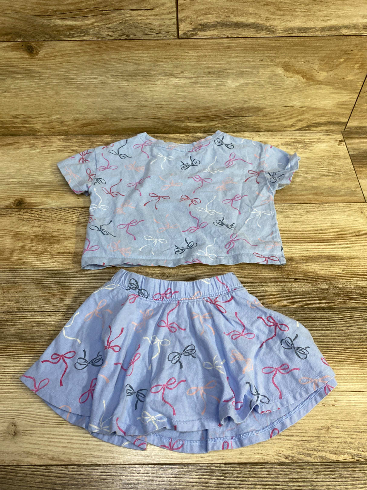 Baby Gap 2pc Bow Print Shirt & Skort Set Blue sz 12-18m
