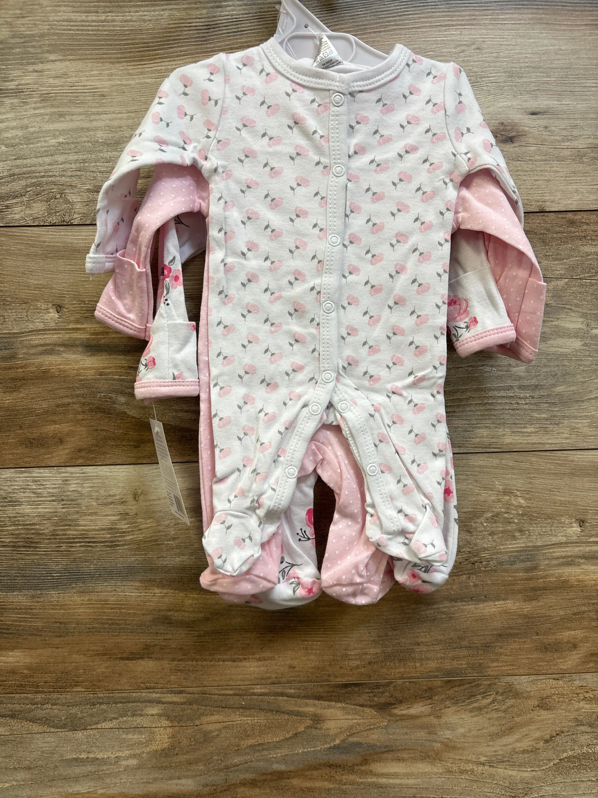 NEW Hudson Baby 3pk Sleep n' Play Sleepers White sz Preemie