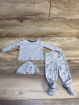 Levi's 3pc Layette Set Grey sz Newborn