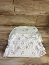 KeaBabies Soothe Fitted Bassinet Sheets 2pk Elephant Print 33" x 17"