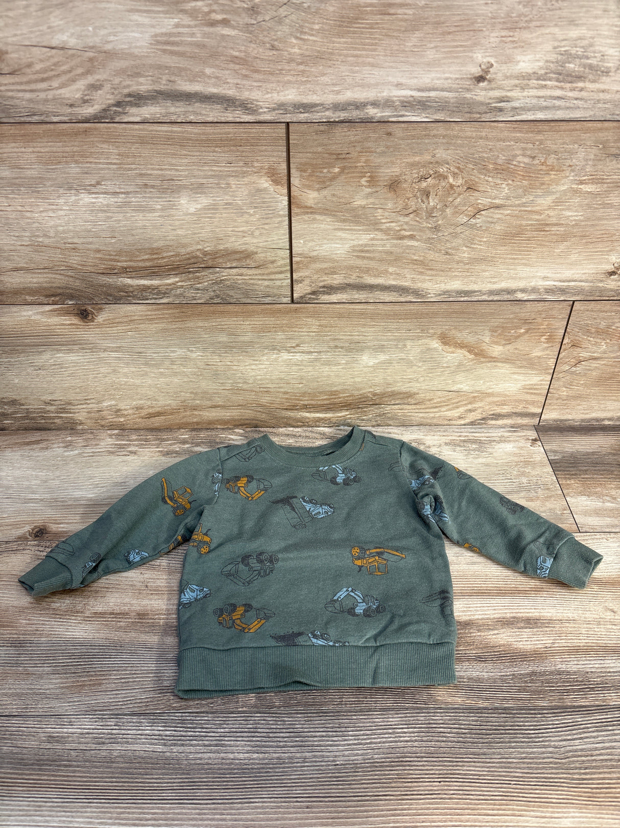 Carter's Truck Print Pull Over Sweatshirt Green sz 18m