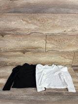 Shein 2pk Ribbed Puff Sleeve Shirts Black sz 12-18m