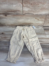 NEW Old Navy Linen Blend Floral Pants Cream sz 3T