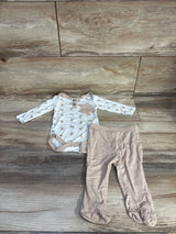 Snug 2pc Modal Bodysuit & Footed Pants Set Beige sz 0-3m