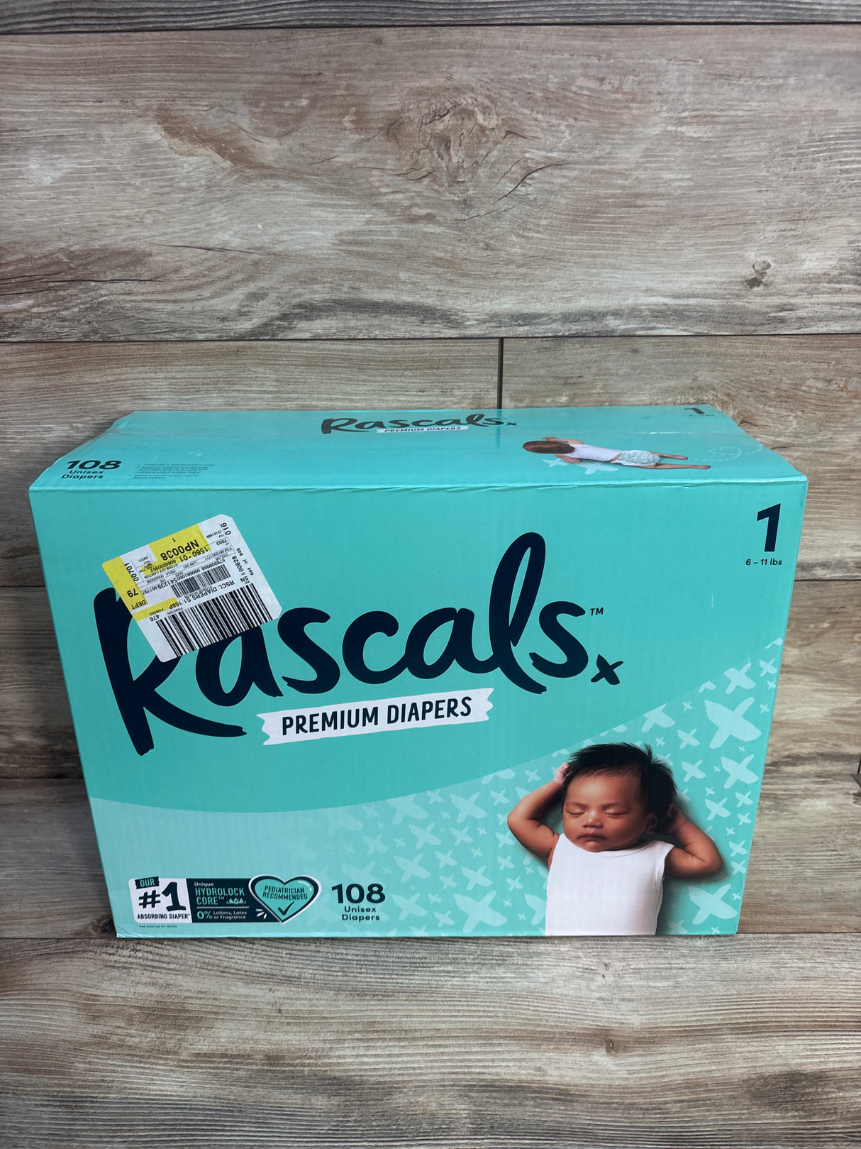 NEW Rascals Premium Diapers, Size 1 108ct.
