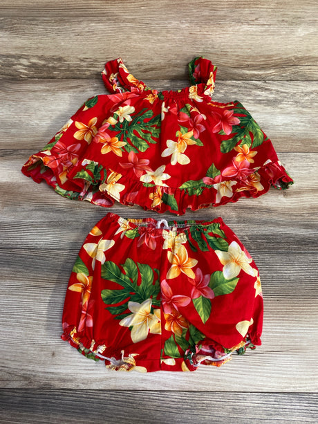 RJC 2pc Floral Top & Bottoms Set Red sz 24m - Me n Mommy To Be