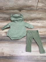 Star Wars 2pc Grogu Hooded Romper & Pants Green sz 0-3m