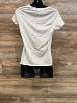 Time & Tru Maternity Coming Soon Shirt White sz Medium
