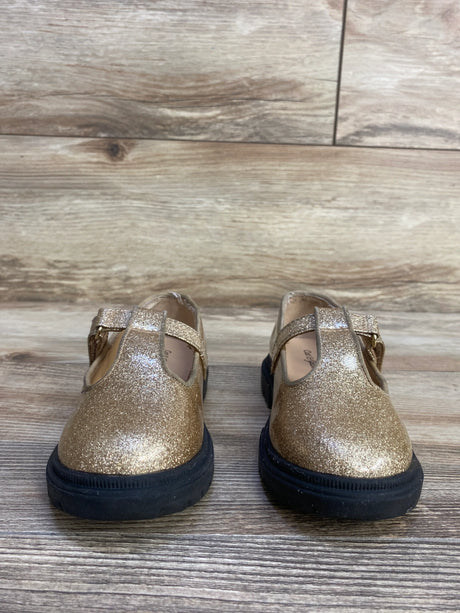 Cat & Jack T-Strap Glitter Sandals Tan sz 9c - Me n Mommy To Be