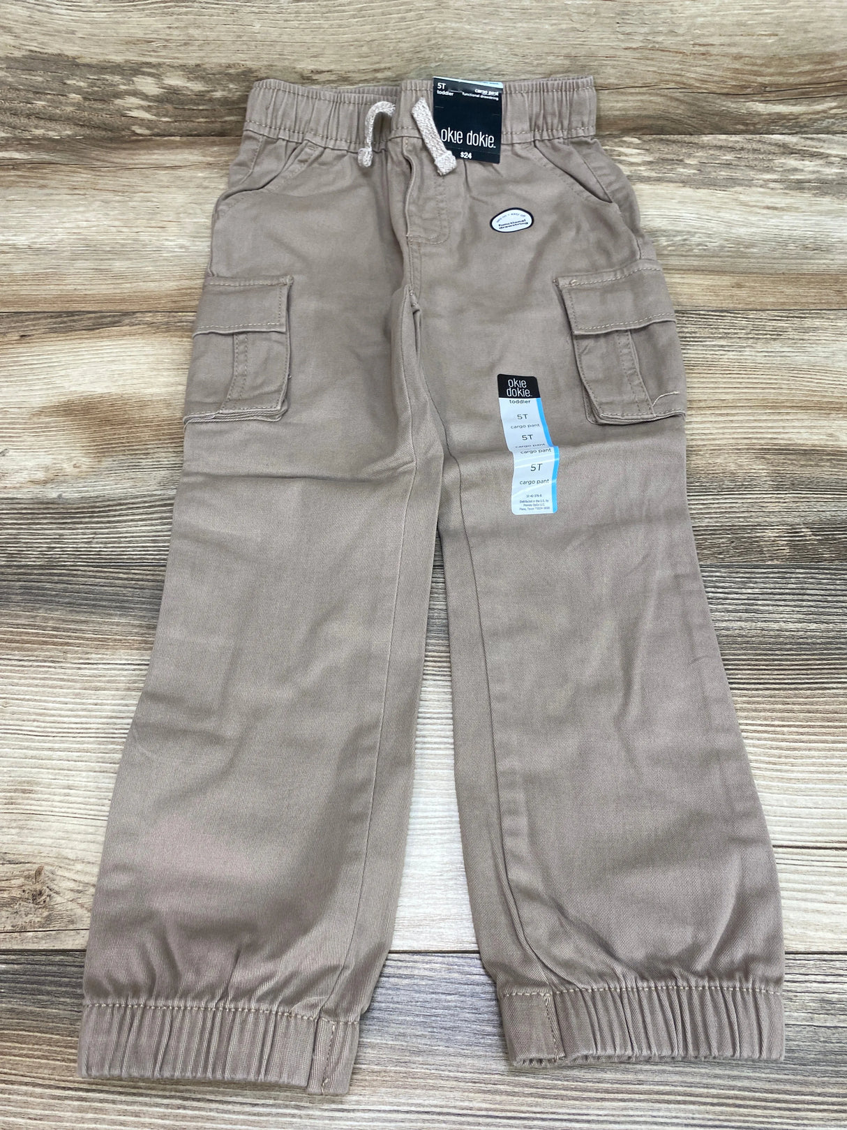 NEW Okie Dokie Cargo Pull-On Tan Pants sz 5T