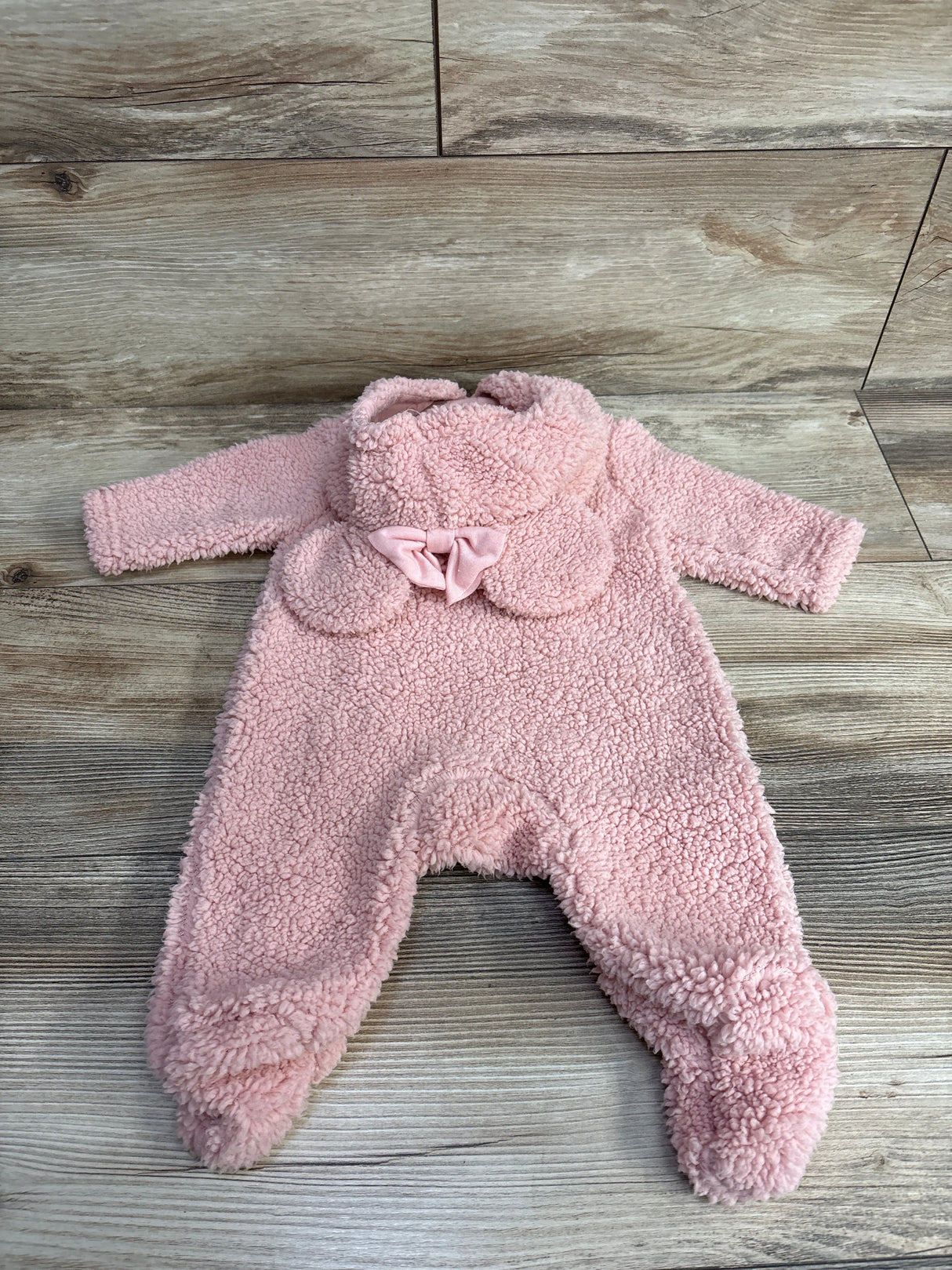 Disney Baby Sherpa Hooded Coverall Pink sz 0-3m