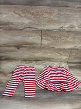 NEW Baby Gap 2pc Striped Shirt & Pants Set Red sz 3-6m