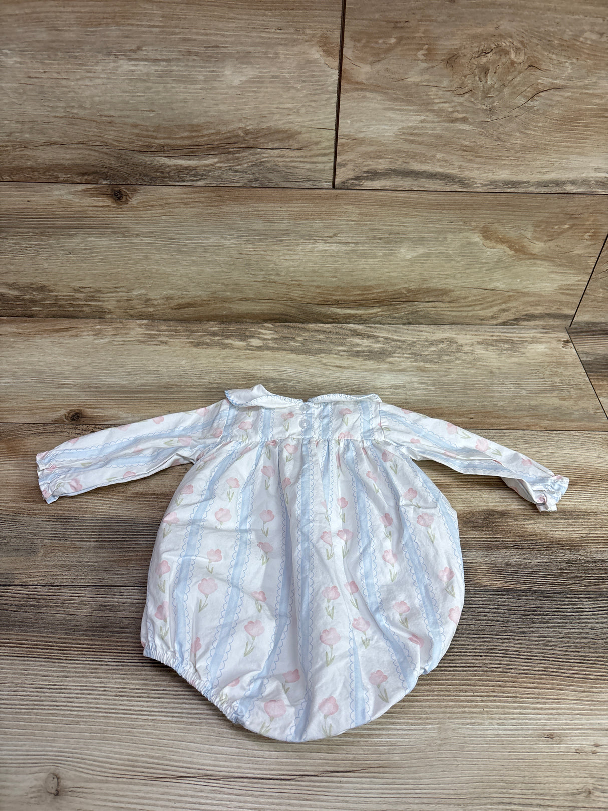 Stitchy Fish Long Sleeve Bubble Romper White sz 3m