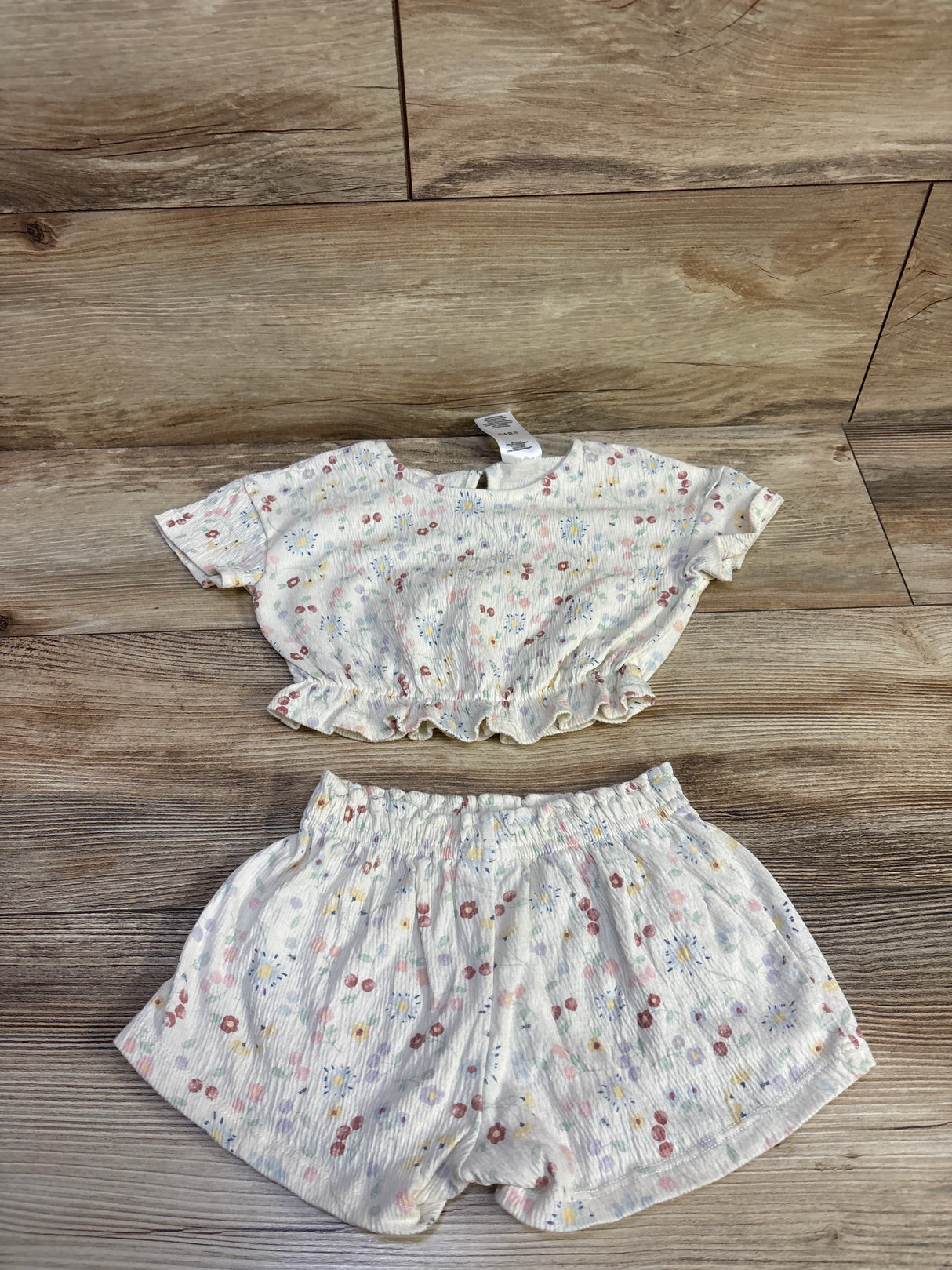 Member's Mark 2pc Crinkle Playwear Set Ivory sz 18m