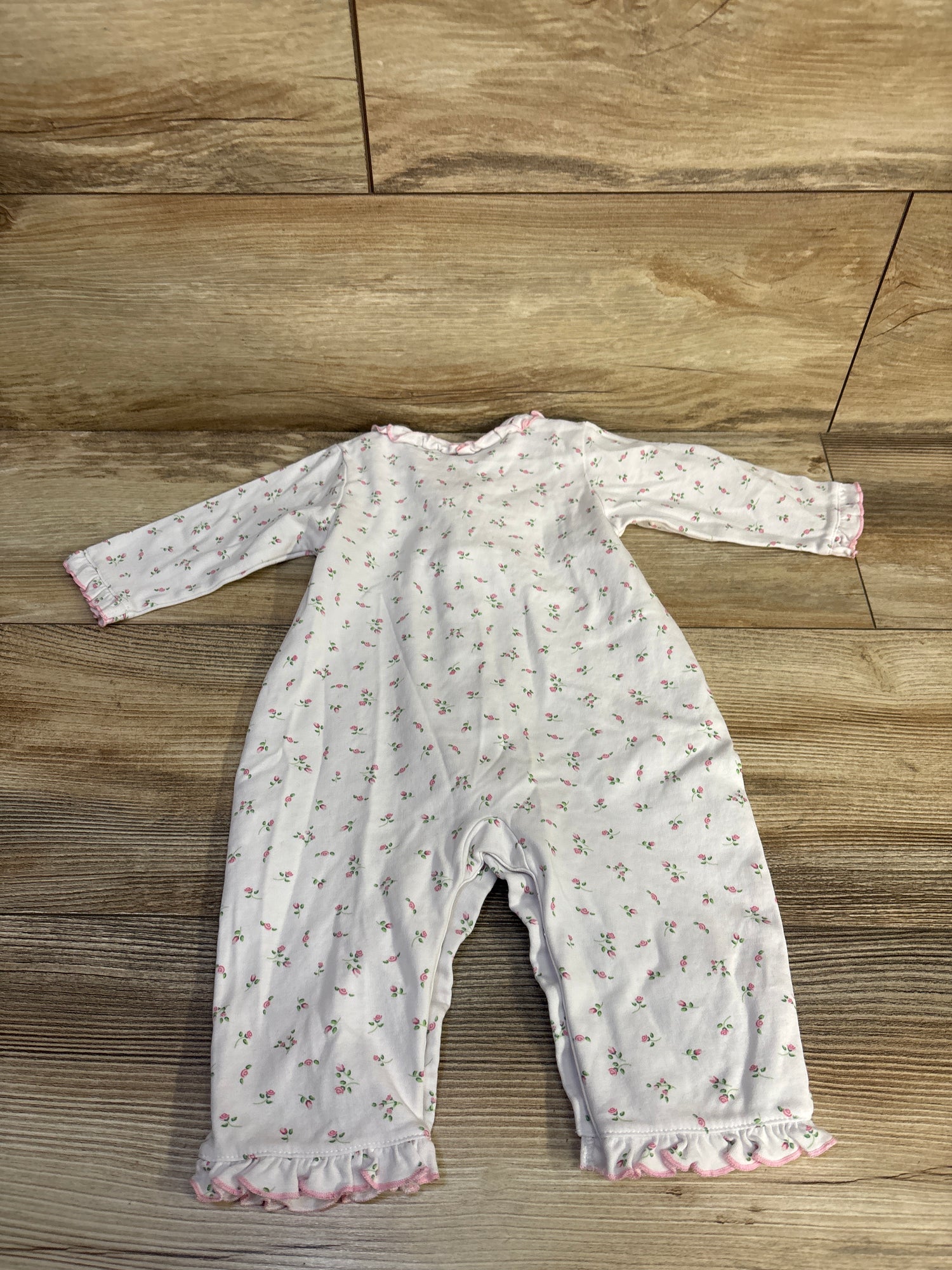 Kissy Kissy Floral Ruffle Sleeper White sz 9m