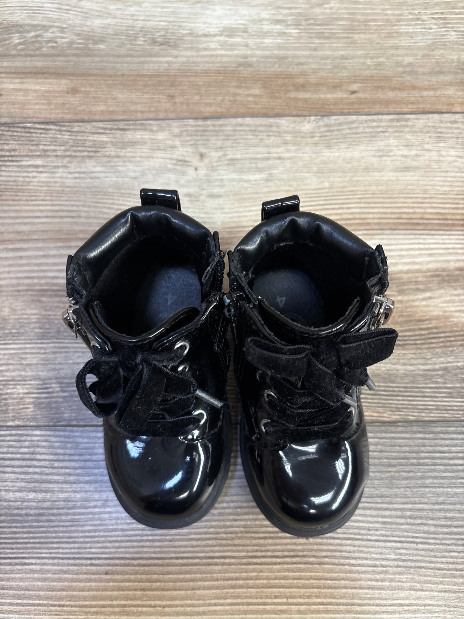 Wonder Nation Leather Boots Black sz 4c