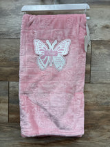 NEW Butterfly Embossed Plush Baby Blanket Pink