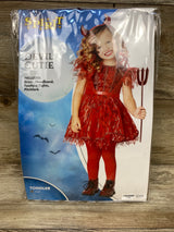 Spirit Halloween 4pc Devil Cutie Costume Red sz 5-6T
