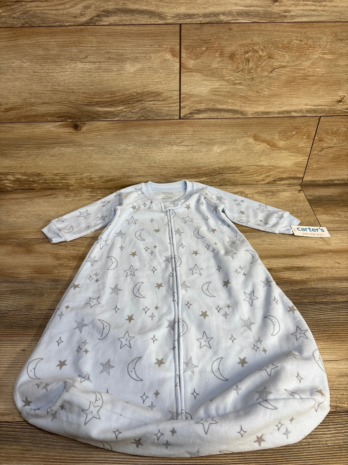 NEW Just One You Moon & Stars Fleece Sleep Sack Blue sz 3-6m - Me n Mommy To Be