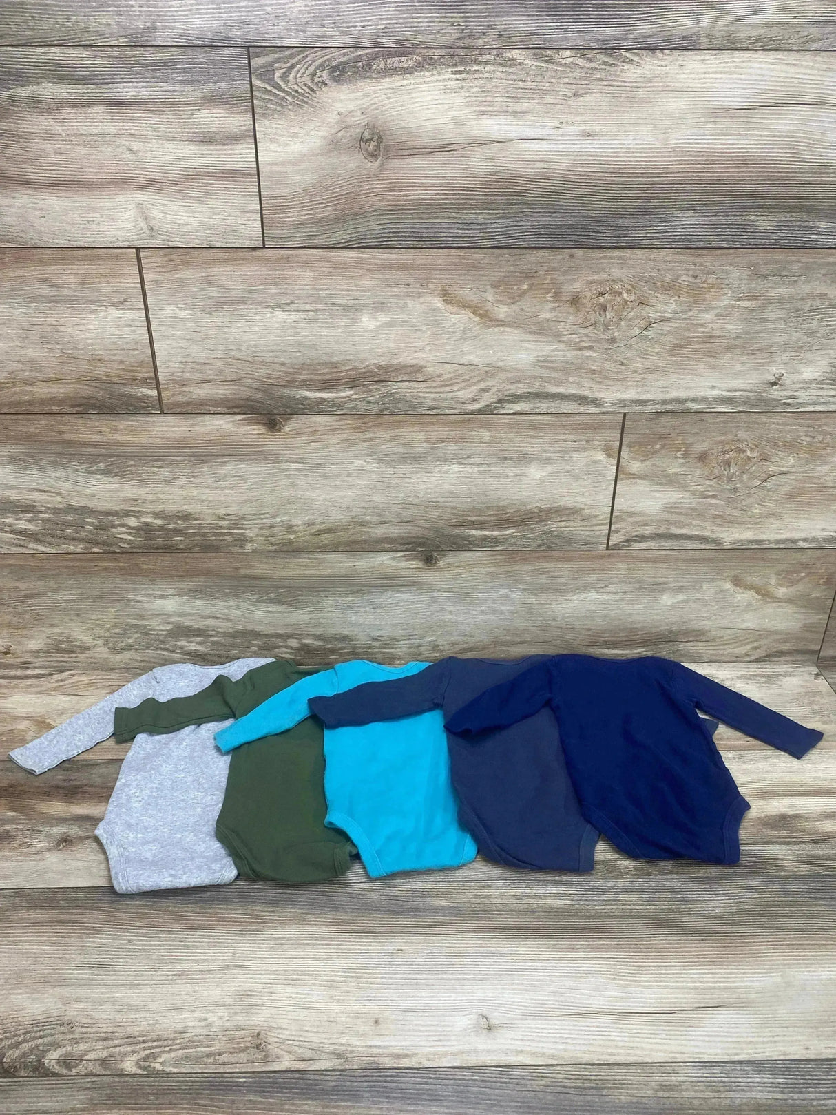 Simple Joys 5pk Long Sleeve Bodysuits Blue sz 3-6m