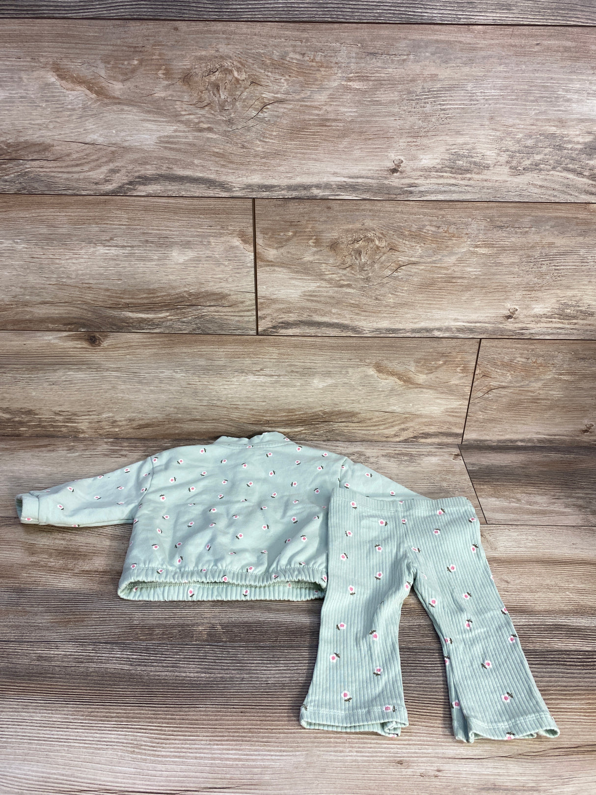 Cat & jack 2pc Half-Zip Sweatshirt & Leggings Set Green sz 6-9m