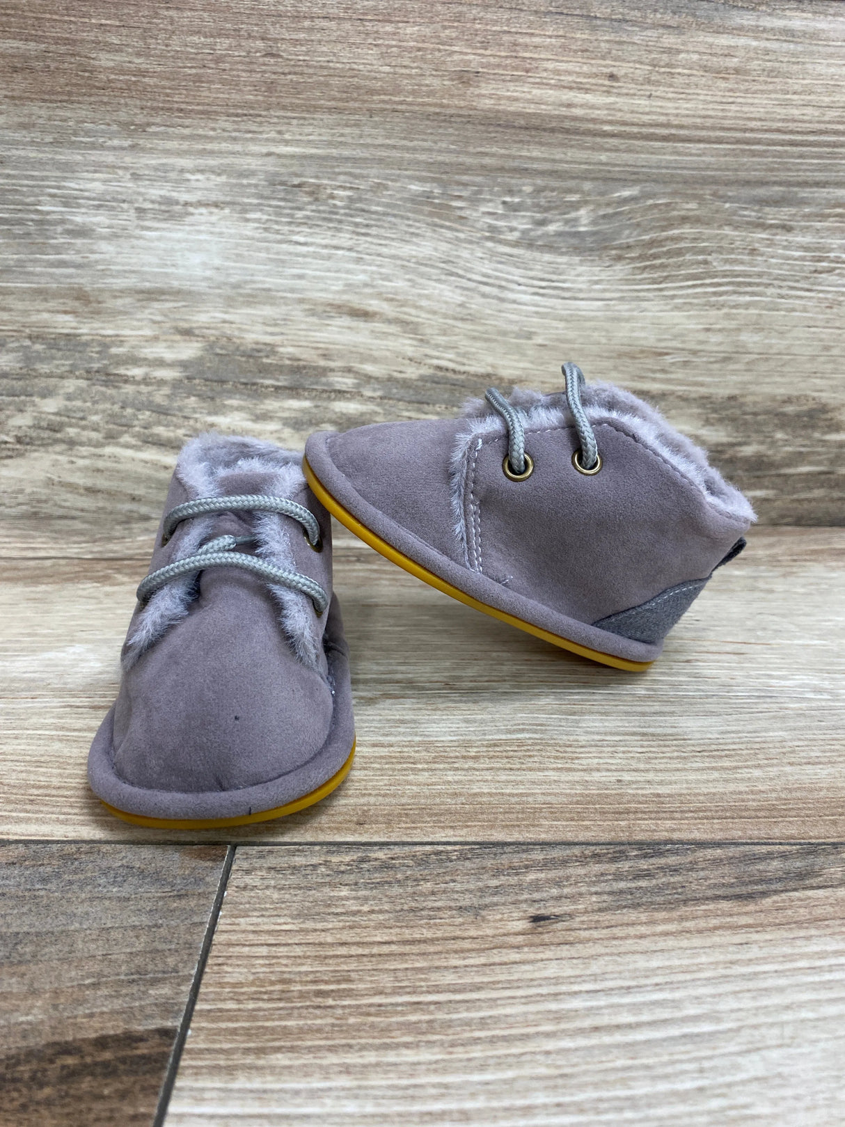 NEW First Walker Newborn Crib Shoes Grey Sz 3c