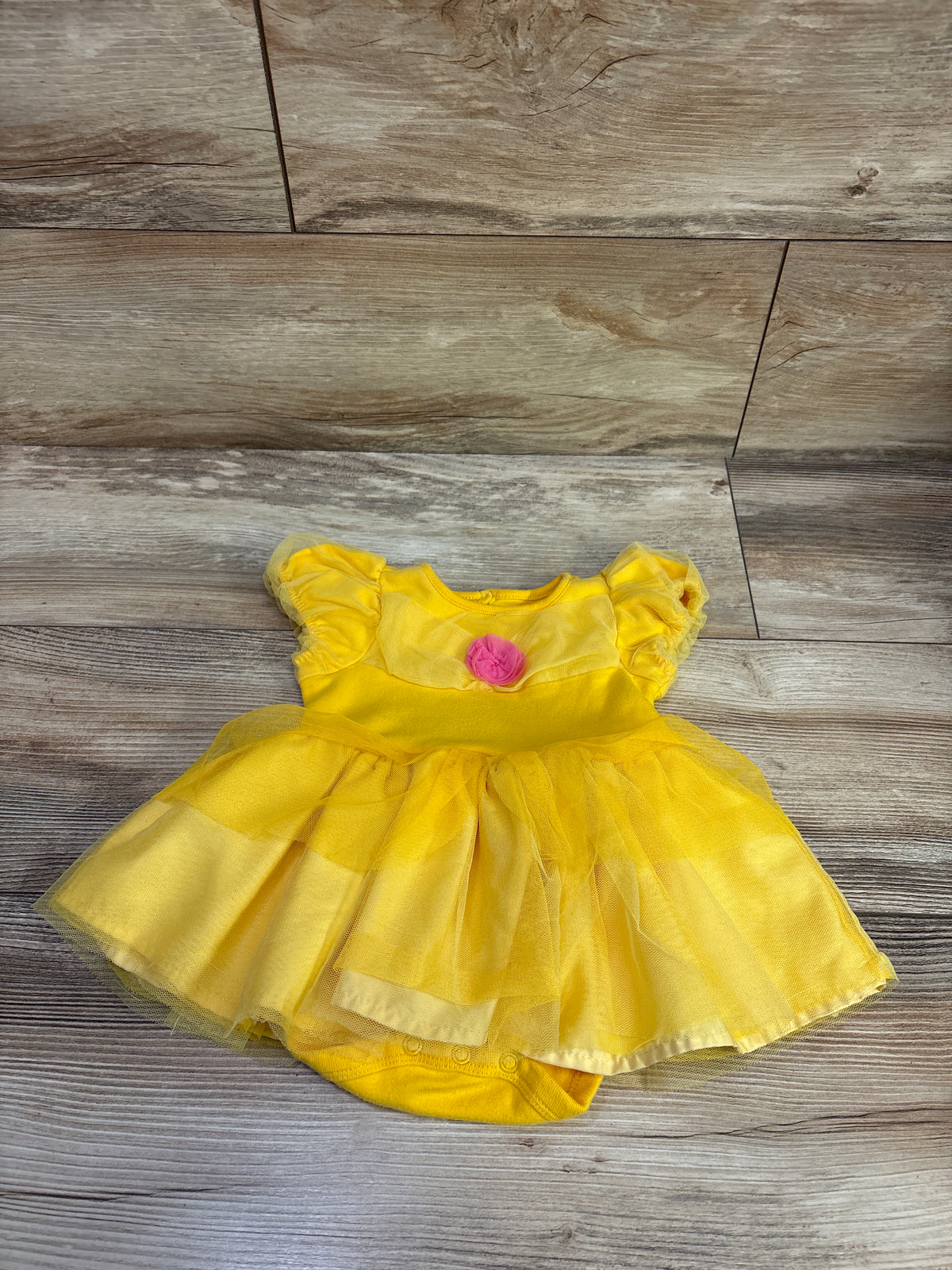 Disney Store Beauty & The Beast Tutu Bodysuit Yellow sz 18/24m
