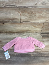 NEW Cat & Jack Plush Heart Print Sweatshirt Pink sz Newborn