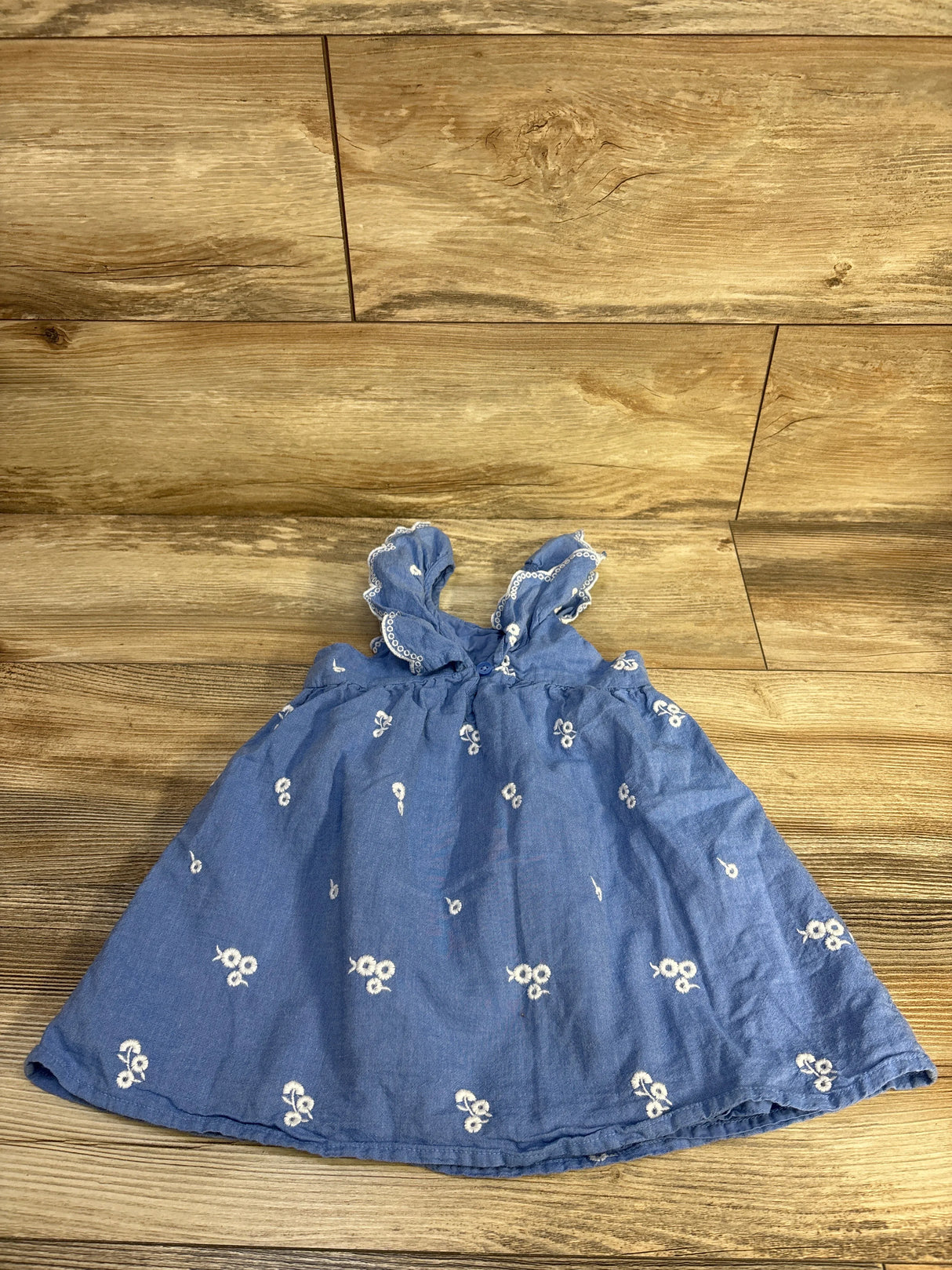Cat & Jack Chambray Eyelet Dress Blue sz 2T