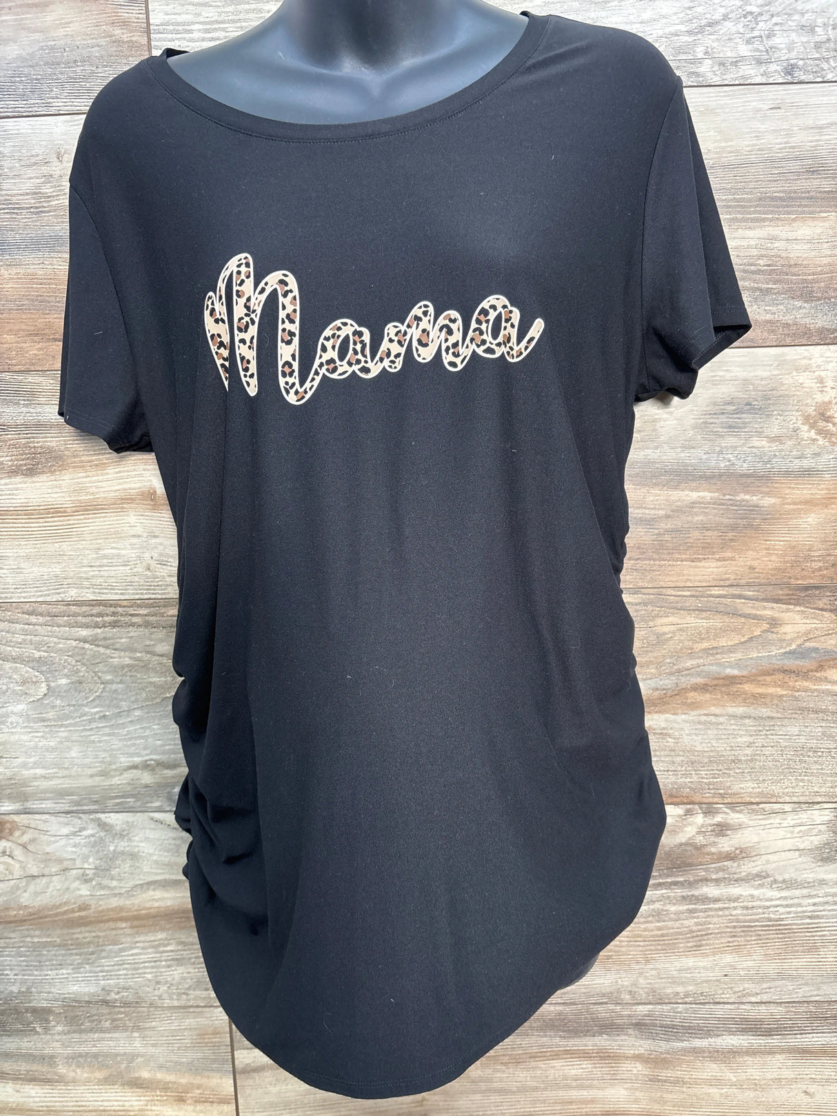 Time & Tru Maternity Mama Shirt Black sz L