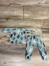 Little One Shop 2pc Cactus Pajama Set Sage sz 6-12m