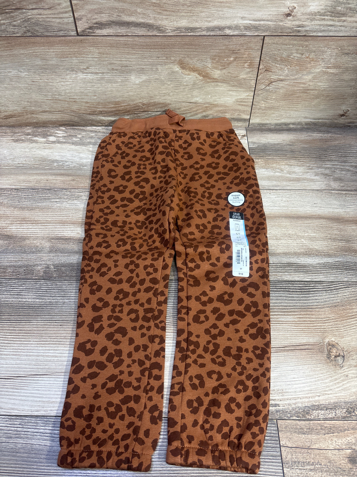 NEW Okie Dokie Leopard Print Joggers Brown sz 5T