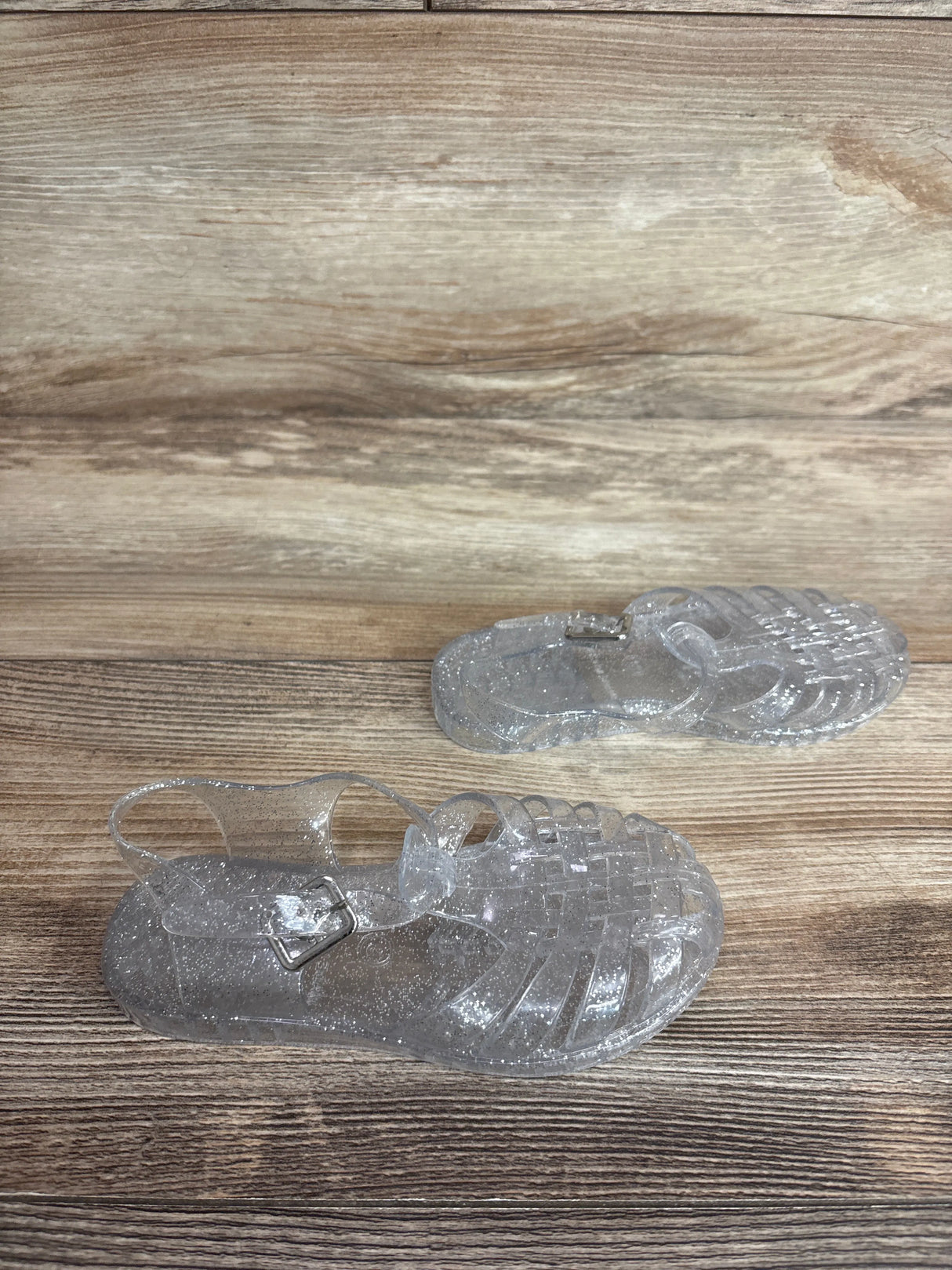 Kidsun Fisher Man Jelly Sandals Clear Glitter sz 9c