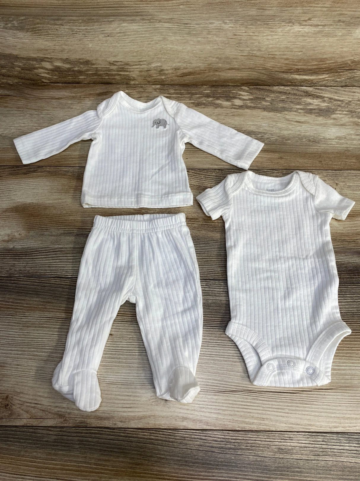 Just One You 3pc Bodysuit Set White sz Preemie