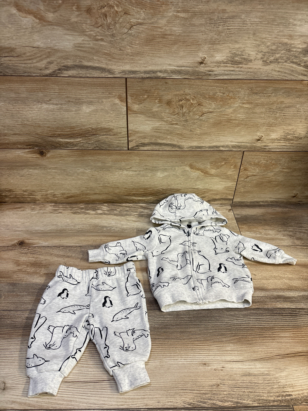 Carter's 2pc Zip-Up Jacket & Pants Set Grey sz 3m